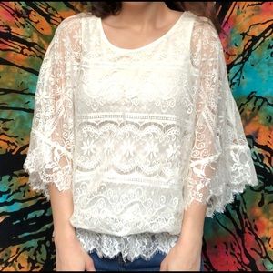 boho style lace shirt